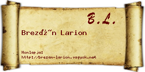 Brezán Larion névjegykártya